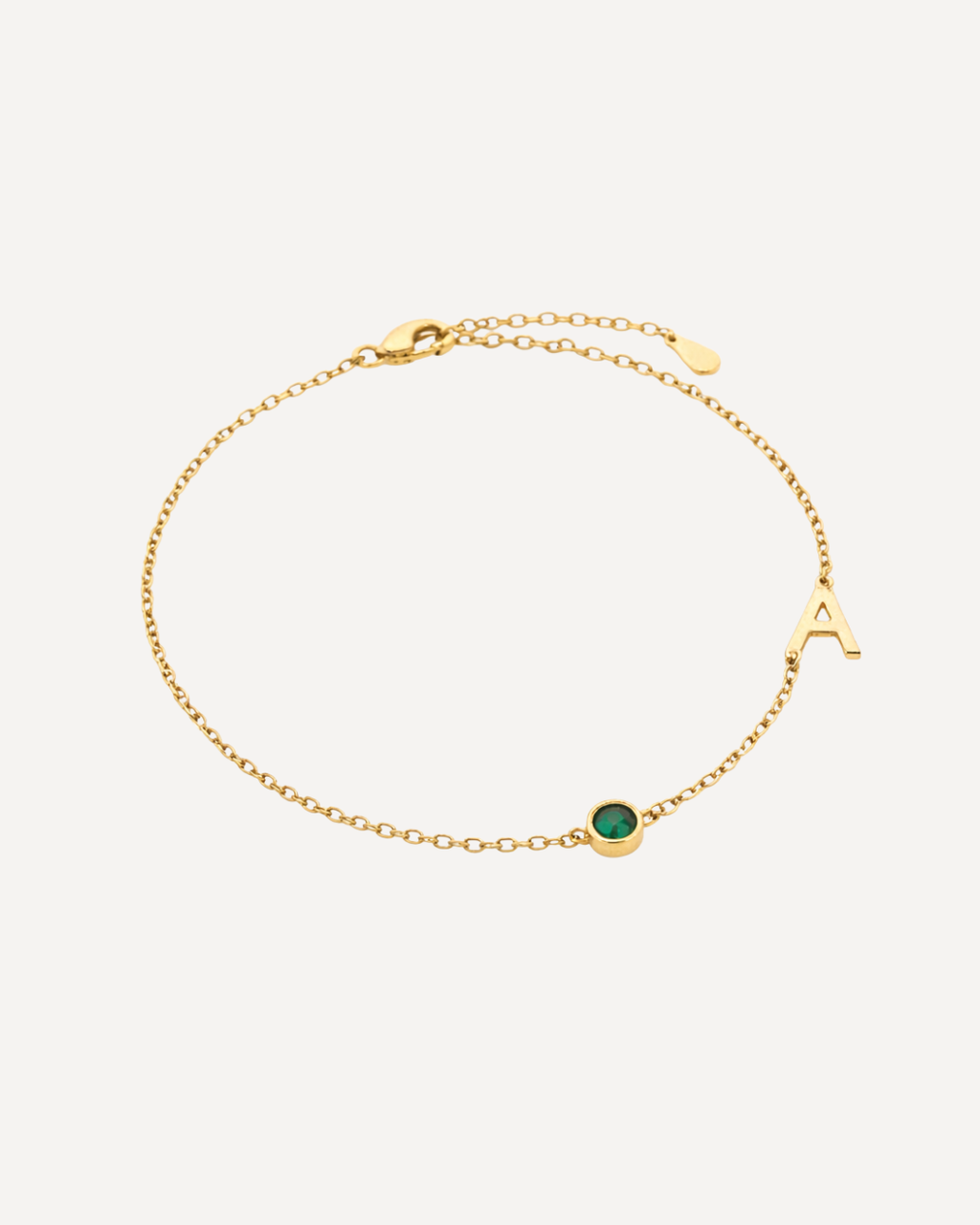 Birthstone Initial Bracelet