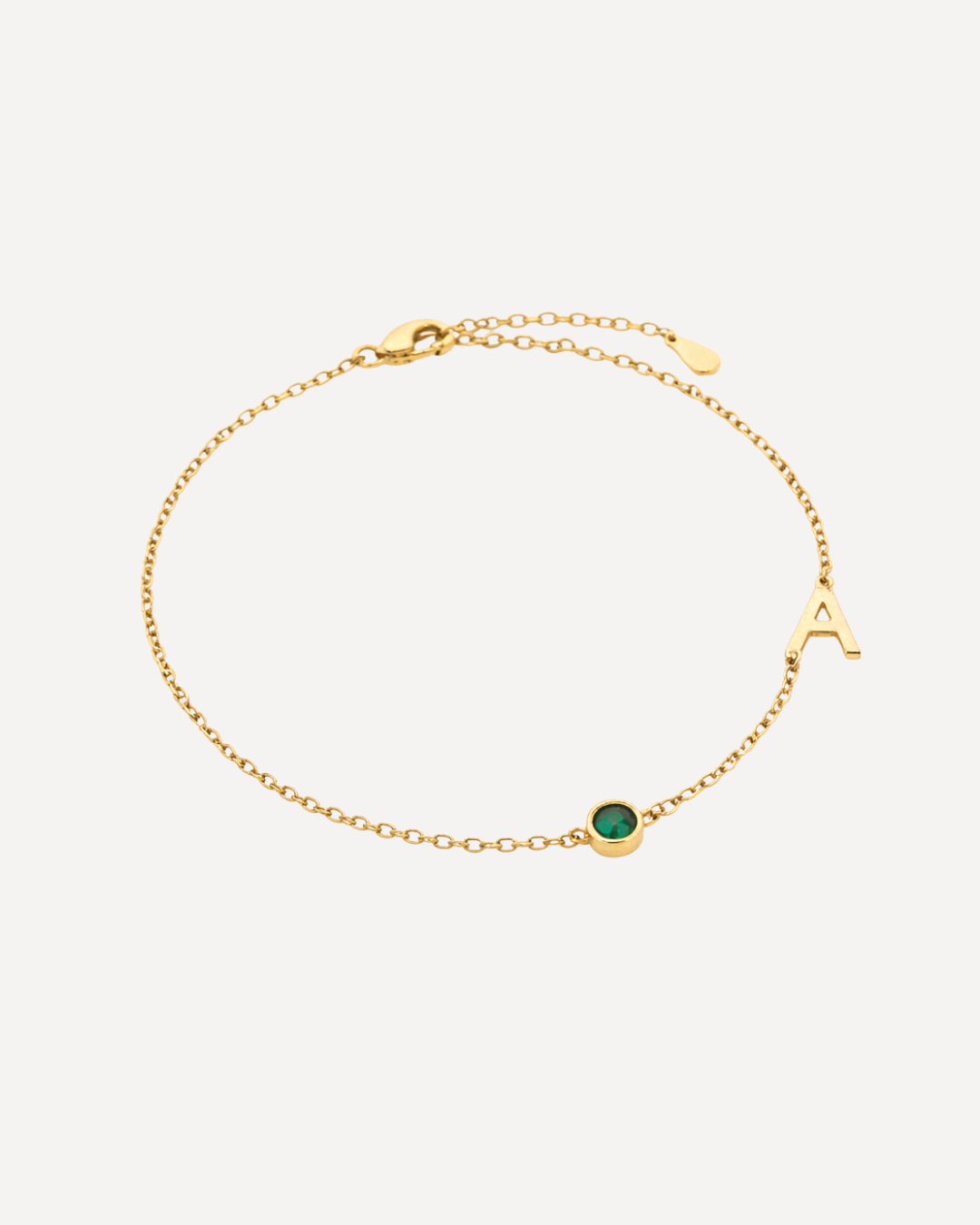 Birthstone Initial Bracelet