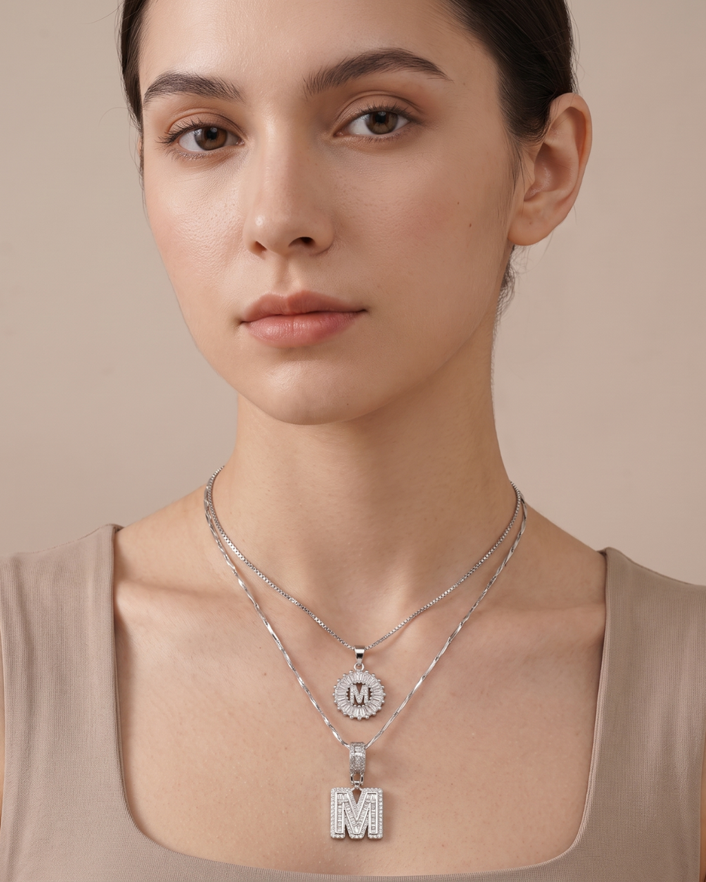 Elowen Layered Initial Necklace Brilliance