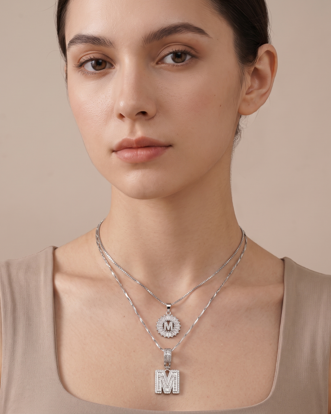 Elowen Layered Initial Necklace Brilliance