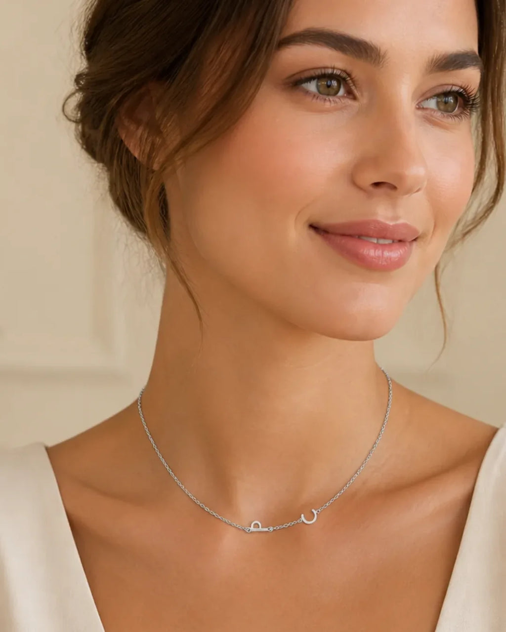 Annelise Sideways Initial Necklace Signature