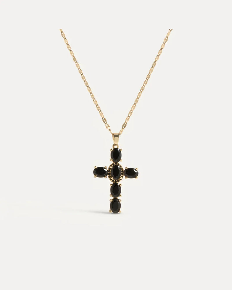 Esme Noir Cross Necklace Eternal