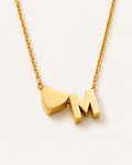 Emmeline Heart Initial Necklace Cherish