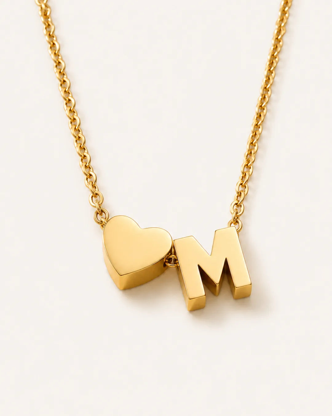 Emmeline Heart Initial Necklace Cherish