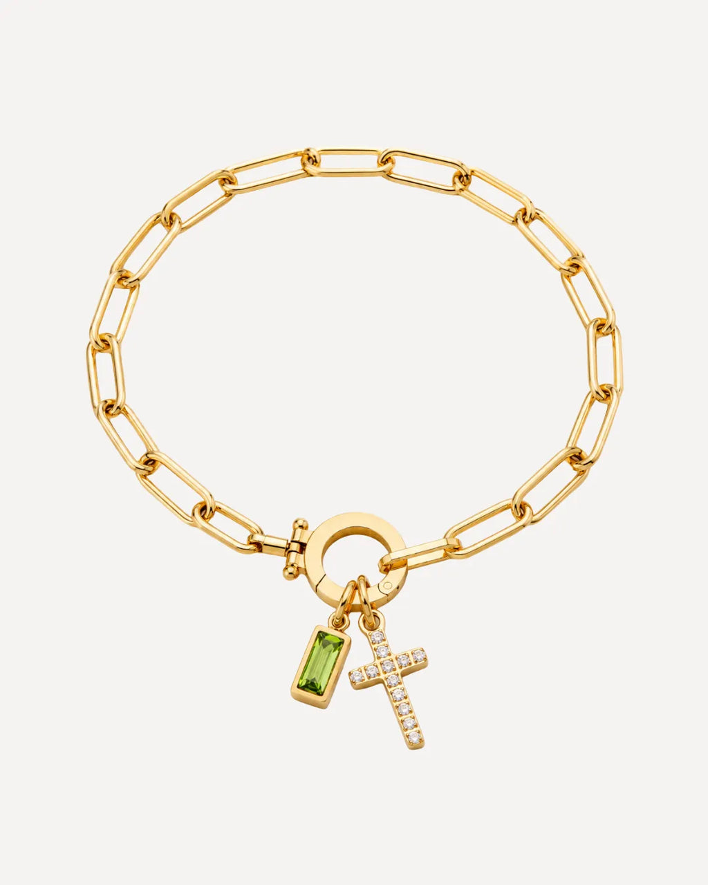 Grace Birthstone Bracelet with Cross Charm