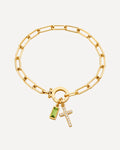 Grace Birthstone Bracelet with Cross Charm