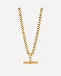Harper Curb Chain Necklace with T-Bar Pendant