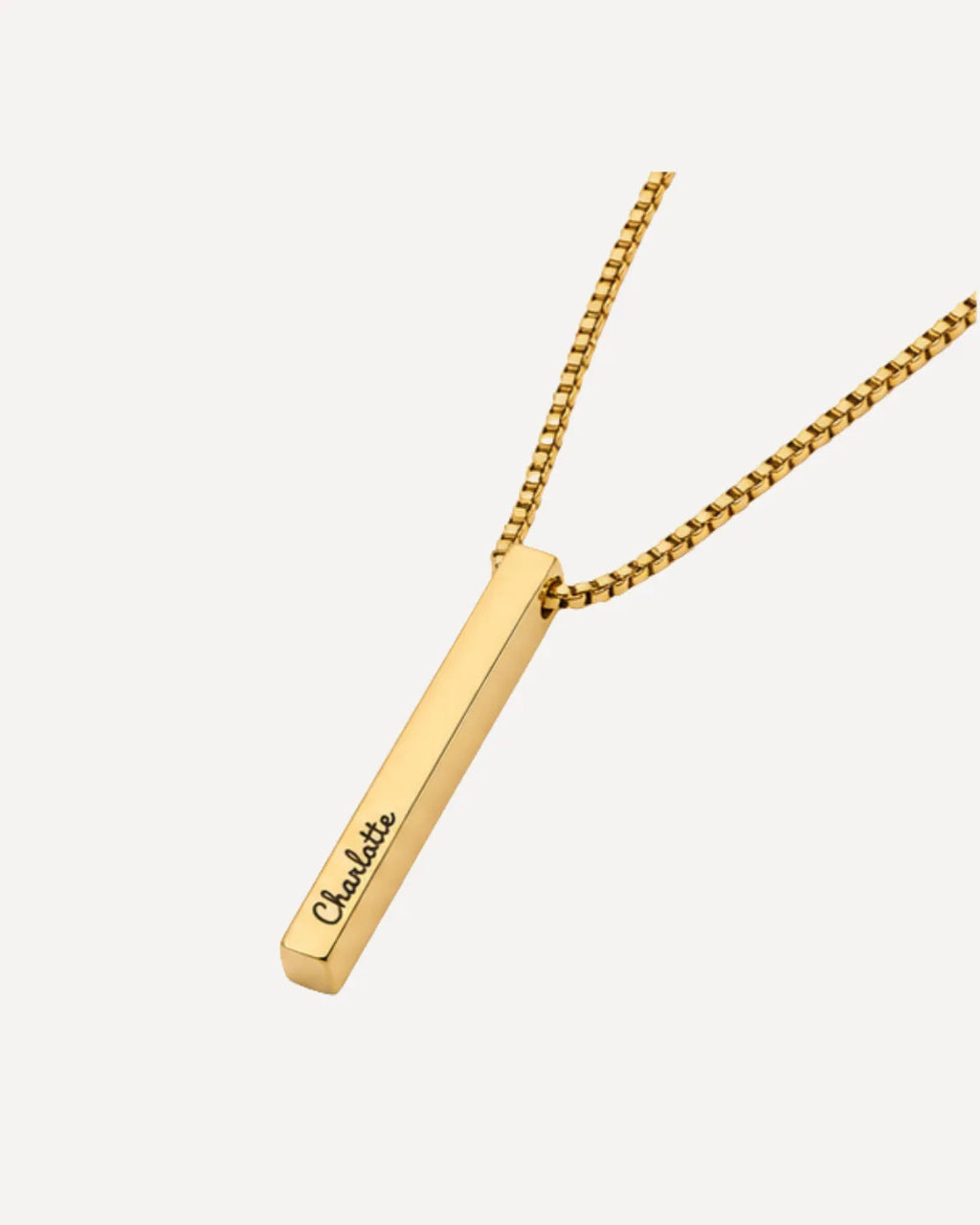 Charlotte Engraved Bar Necklace