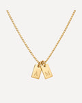 Ava Initial Necklace with Engraved Tags
