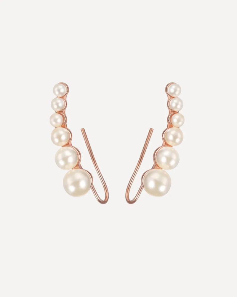 Isadora Pearl Ear Climber Earrings Elegant
