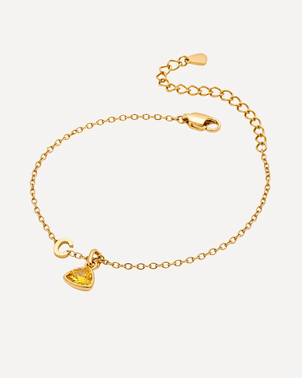 Ava Birthstone Initial Bracelet