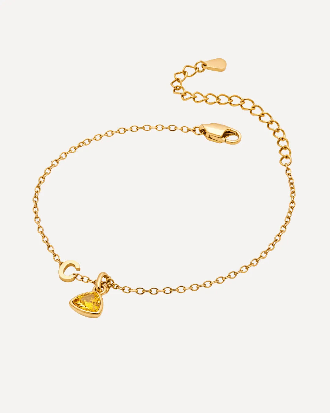 Ava Birthstone Initial Bracelet