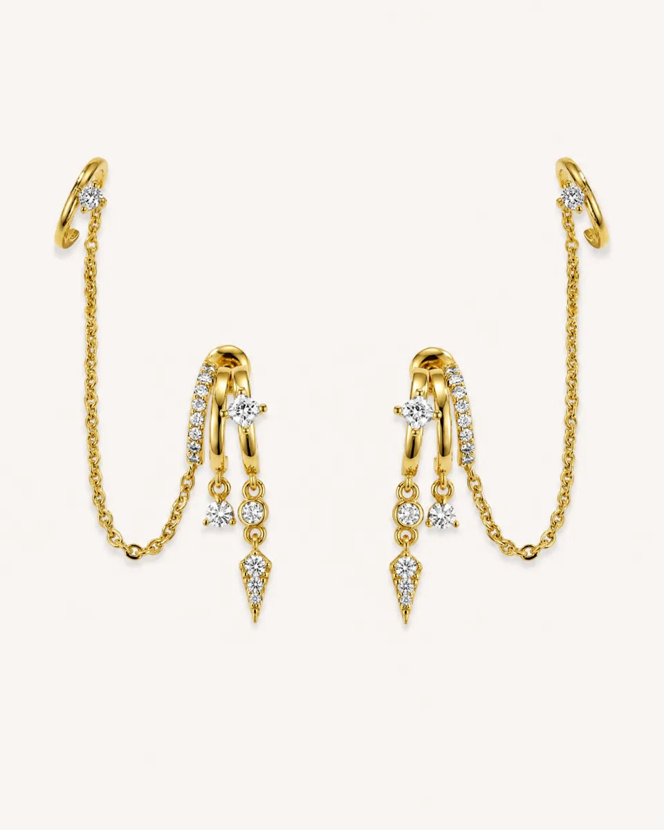 Celestia Illusion Chain Earrings Luxe