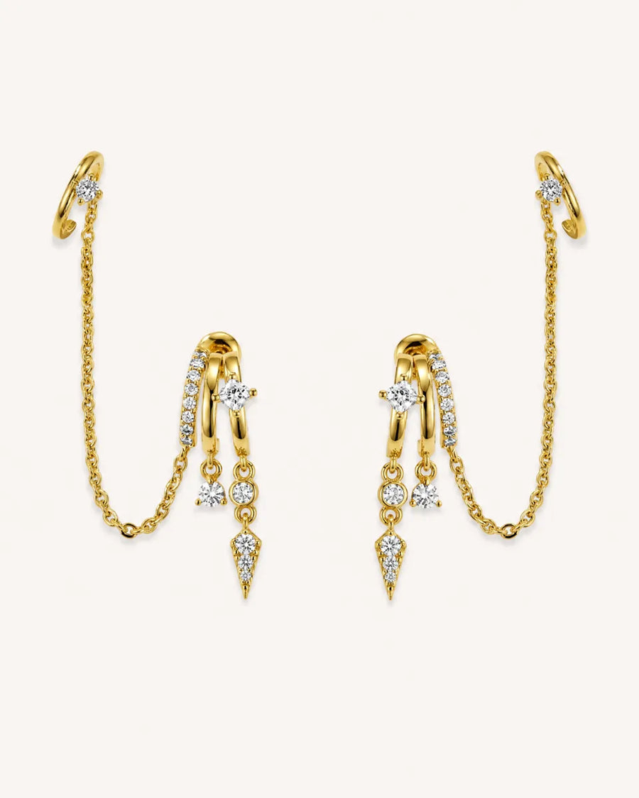 Celestia Illusion Chain Earrings Luxe