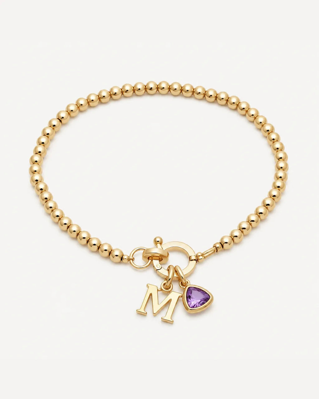 Emma Birthstone Initial Charm Bracelet
