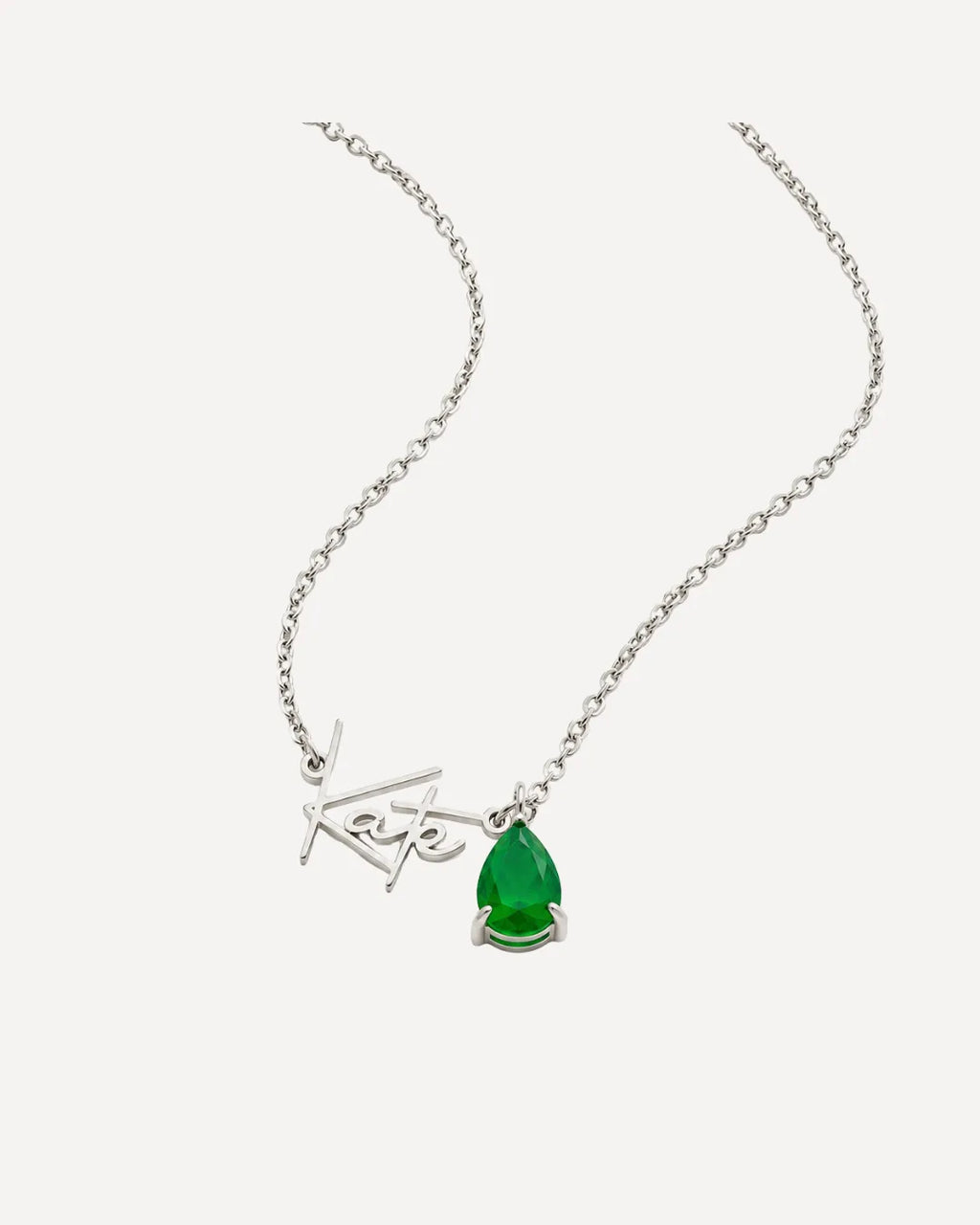 Women Signature Name Necklace with Birthstone