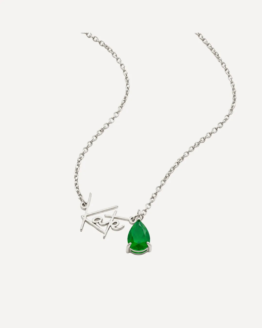 Women Signature Name Necklace with Birthstone