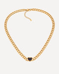 Harper Curb Chain Necklace with Heart Charm