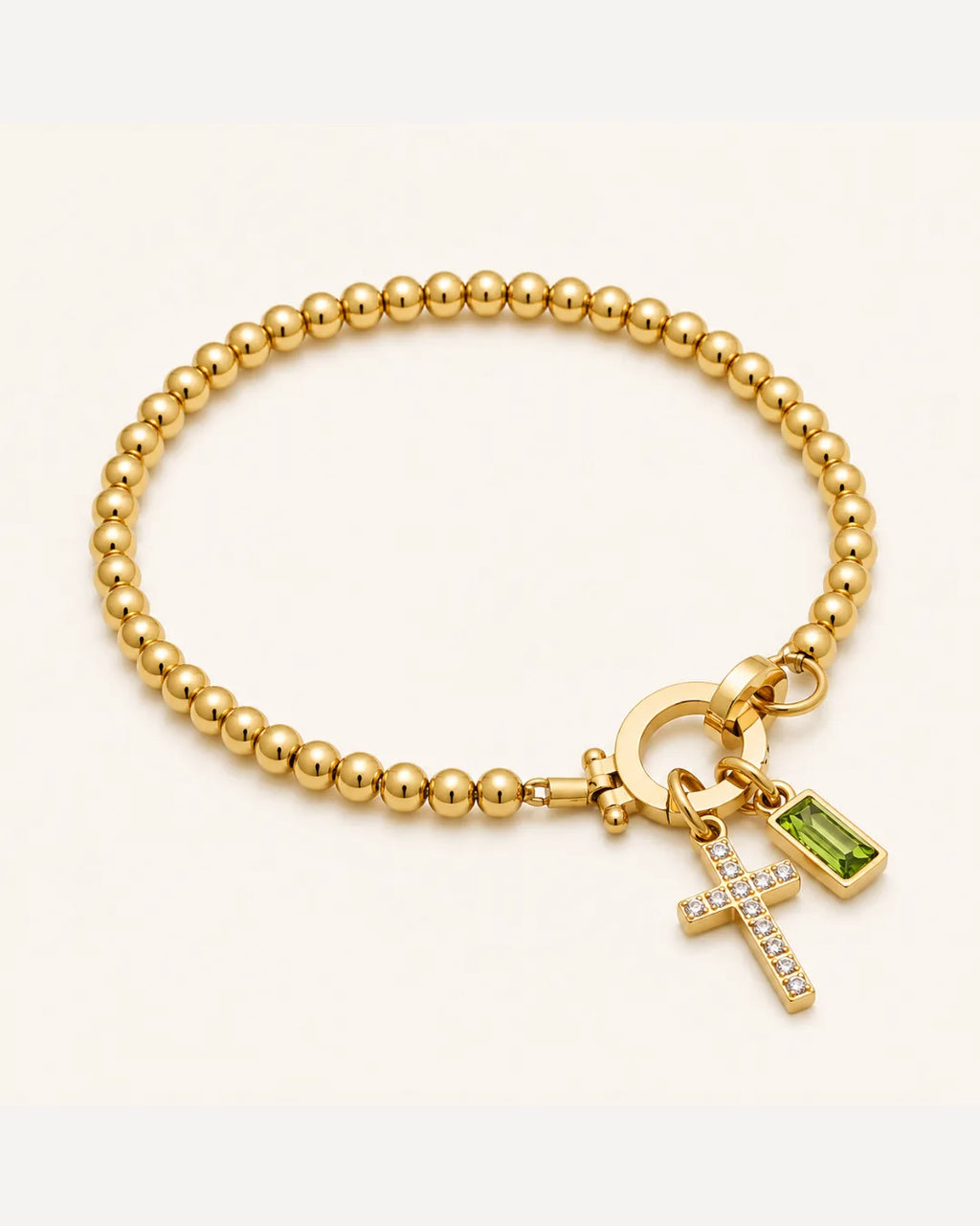 Emily Birthstone Cross Beaded Bracelet