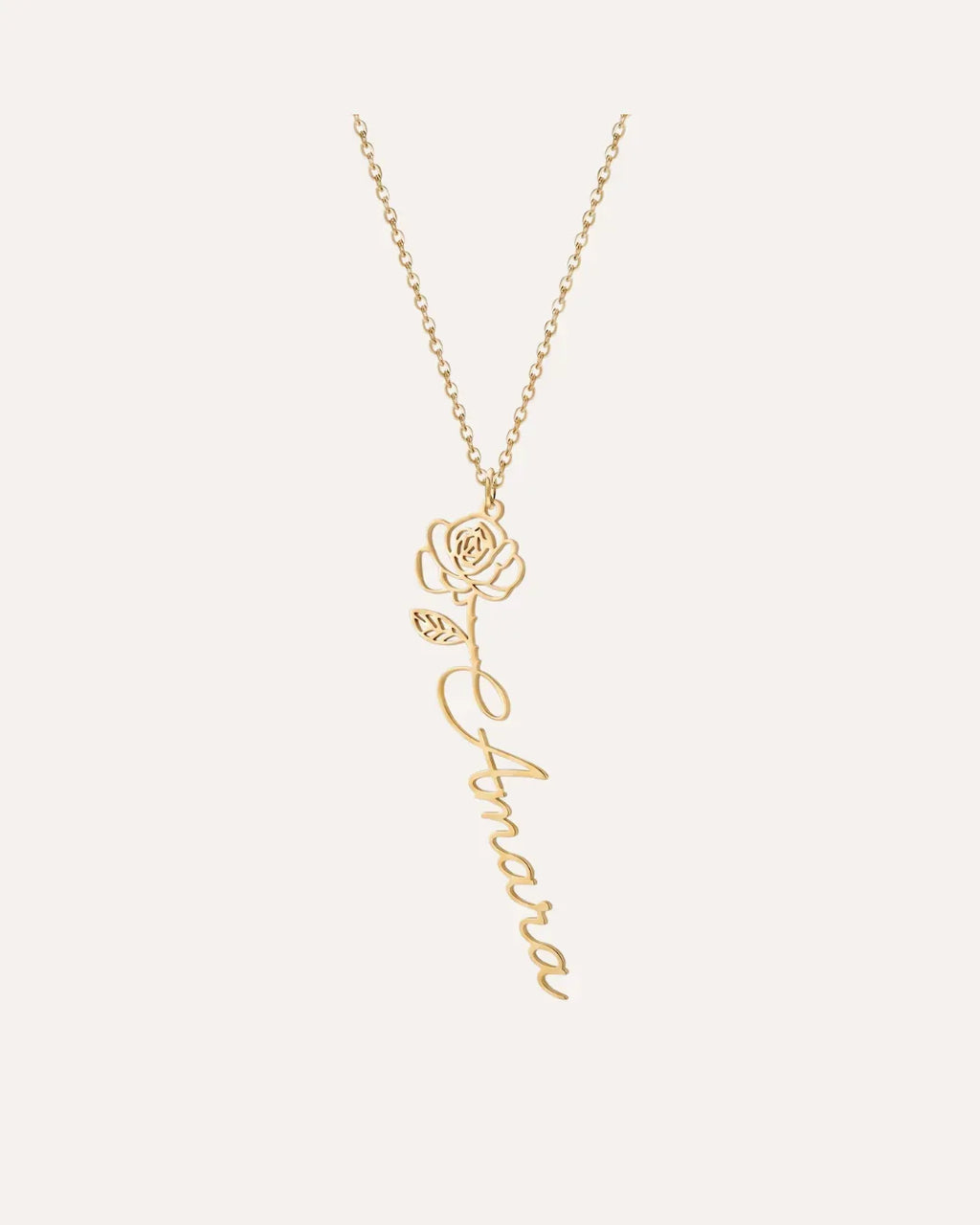 Genevieve Rose Name Necklace Bloom