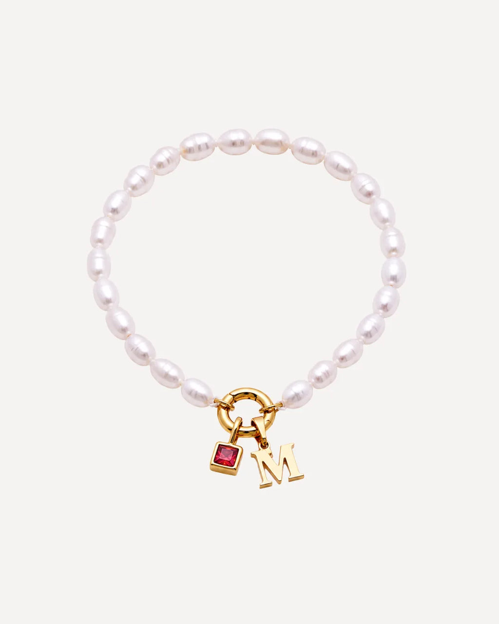 Emma Birthstone Bracelet with Pearl Beads