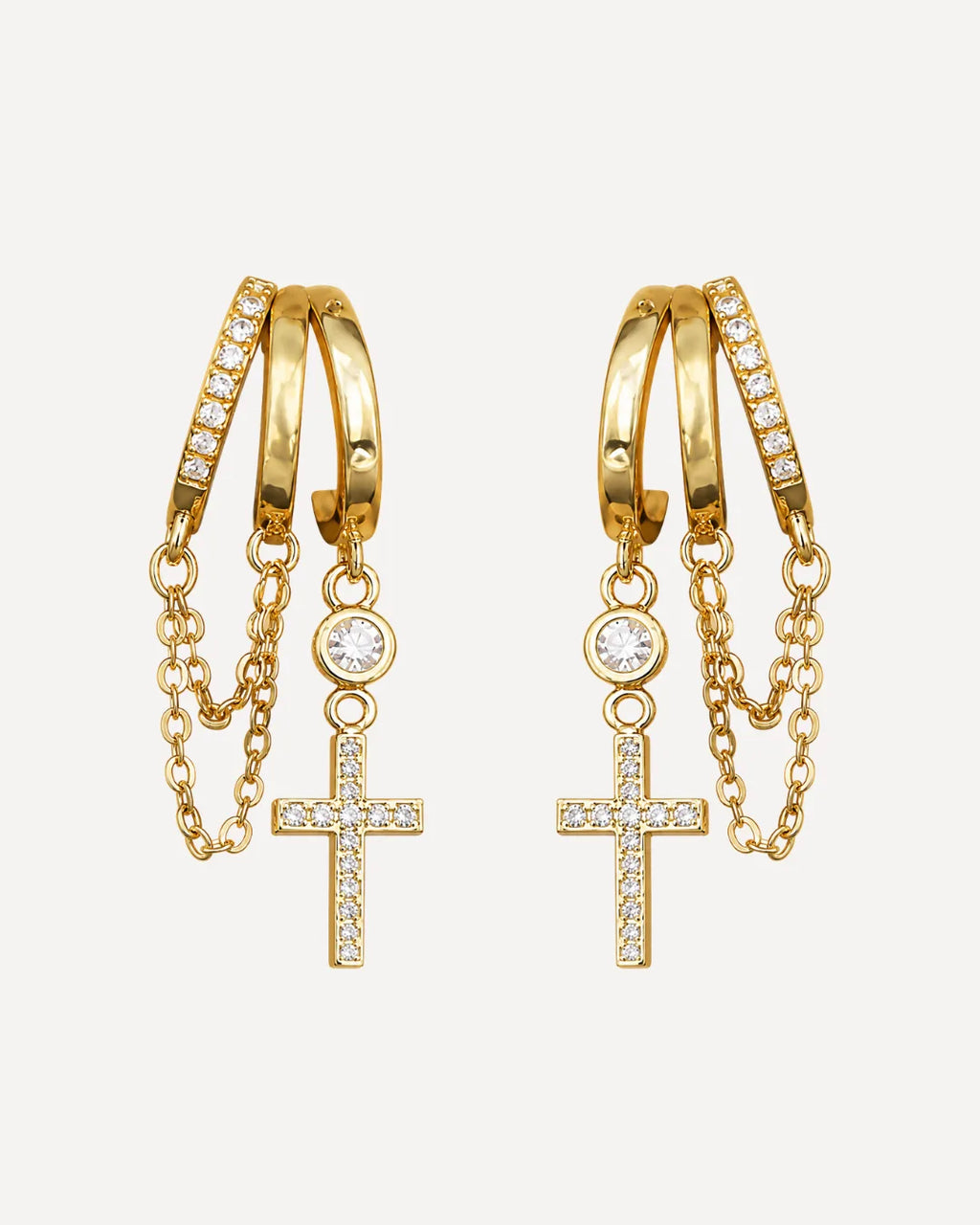 Seraphina Cross Illusion Earrings