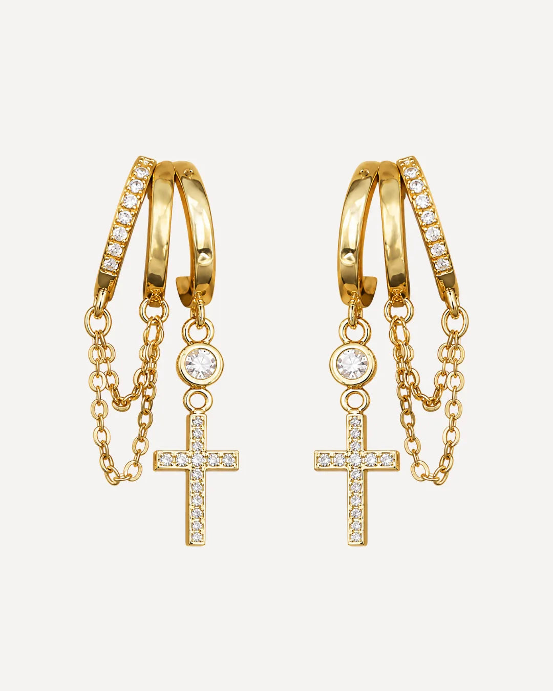 Seraphina Cross Illusion Earrings