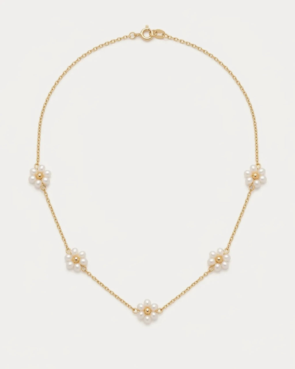 Evangeline Pearl Flower Necklace Bloom
