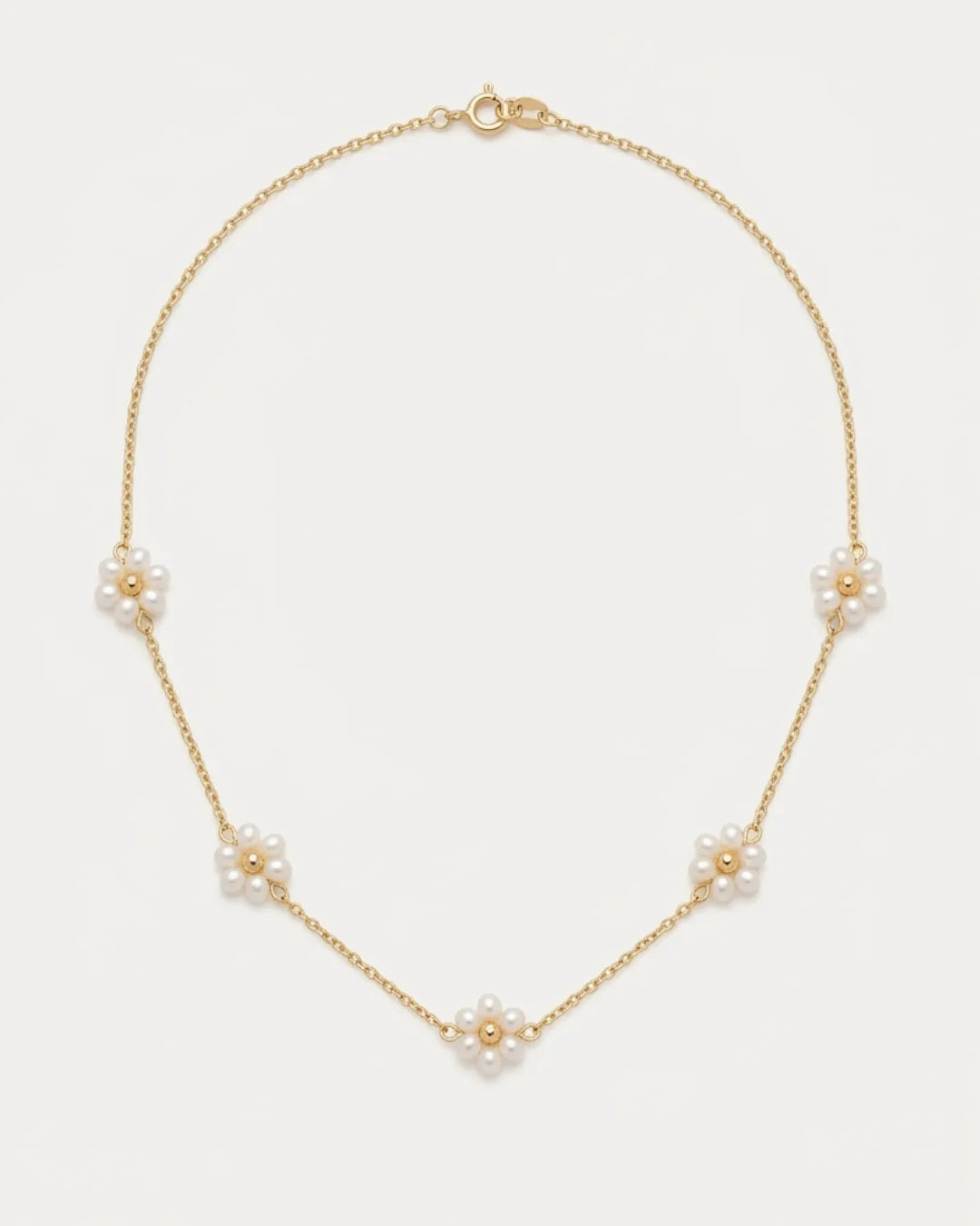 Evangeline Pearl Flower Necklace Bloom