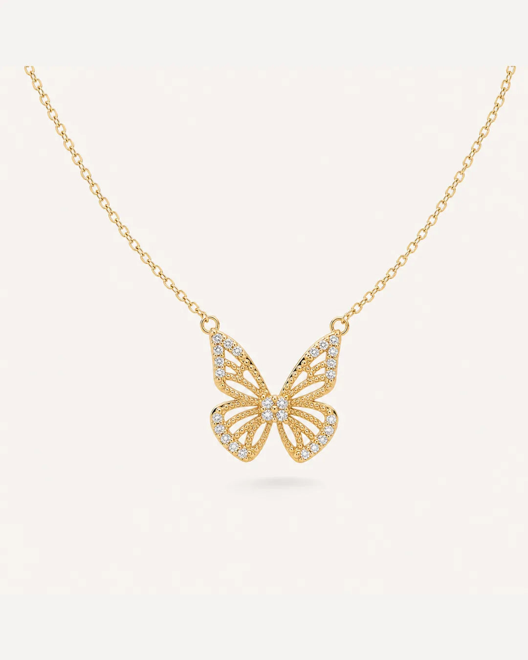 Geneva Crystal Butterfly Necklace Glow