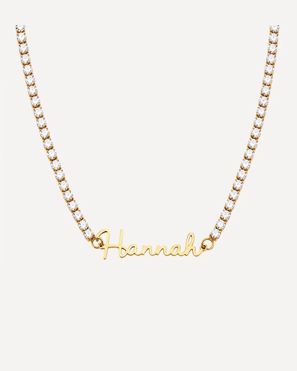 Women Tennis Necklace with Signature Name