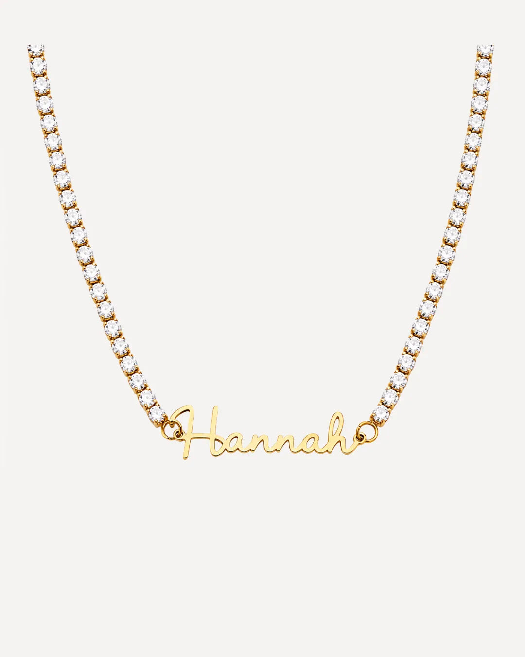 Women Tennis Necklace with Signature Name