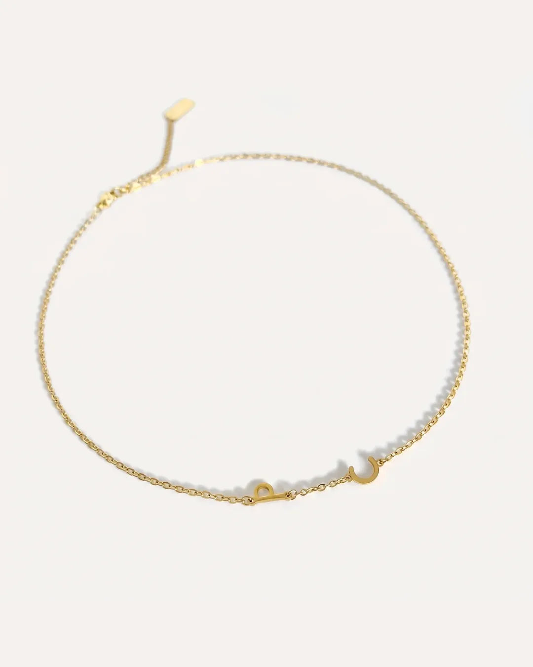 Annelise Sideways Initial Necklace Signature