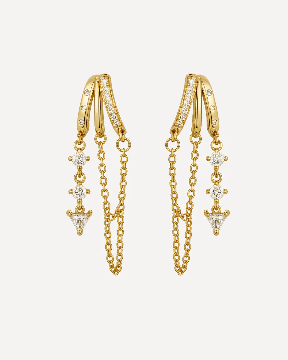 Fleur Chain Illusion Earrings Glam