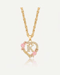 Celestia Heart Initial Necklace Bloom
