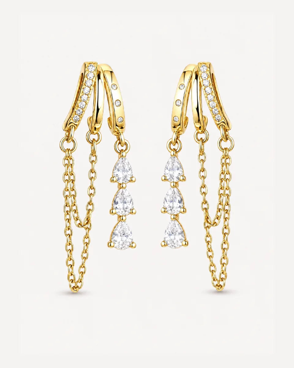 Elise Crystal Chain Illusion Earrings Luxe
