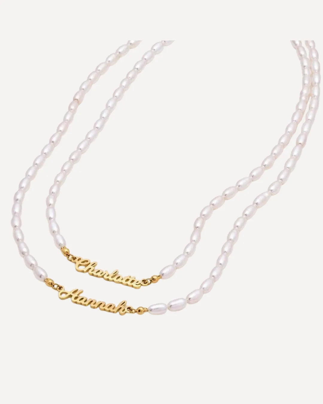 Olivia Pearl Necklace with Custom Name