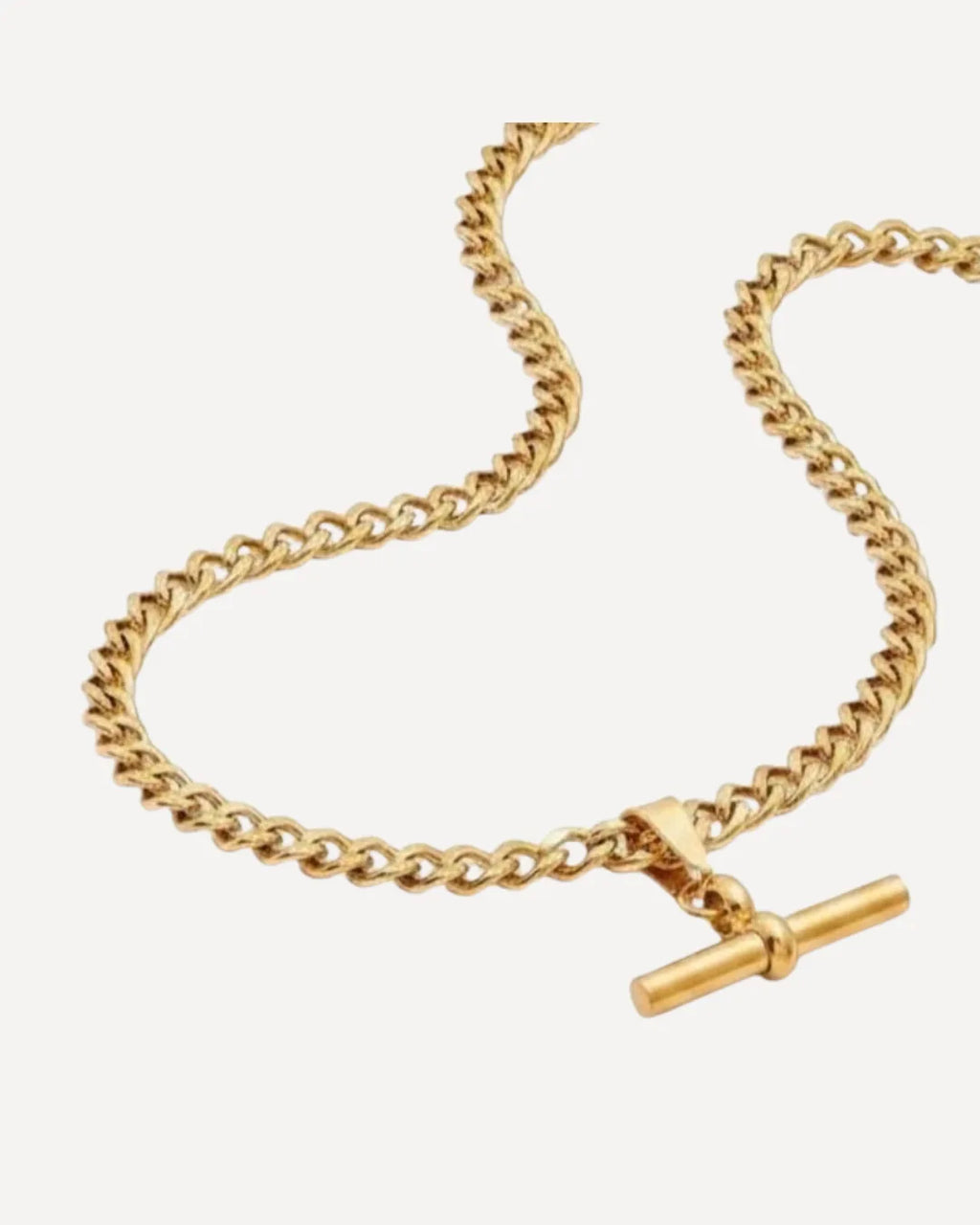 Harper Curb Chain Necklace with T-Bar Pendant
