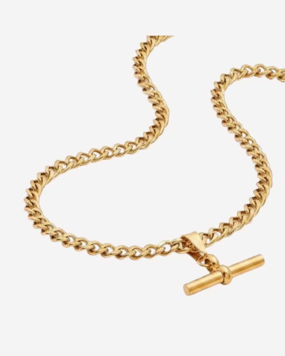Harper Curb Chain Necklace with T-Bar Pendant
