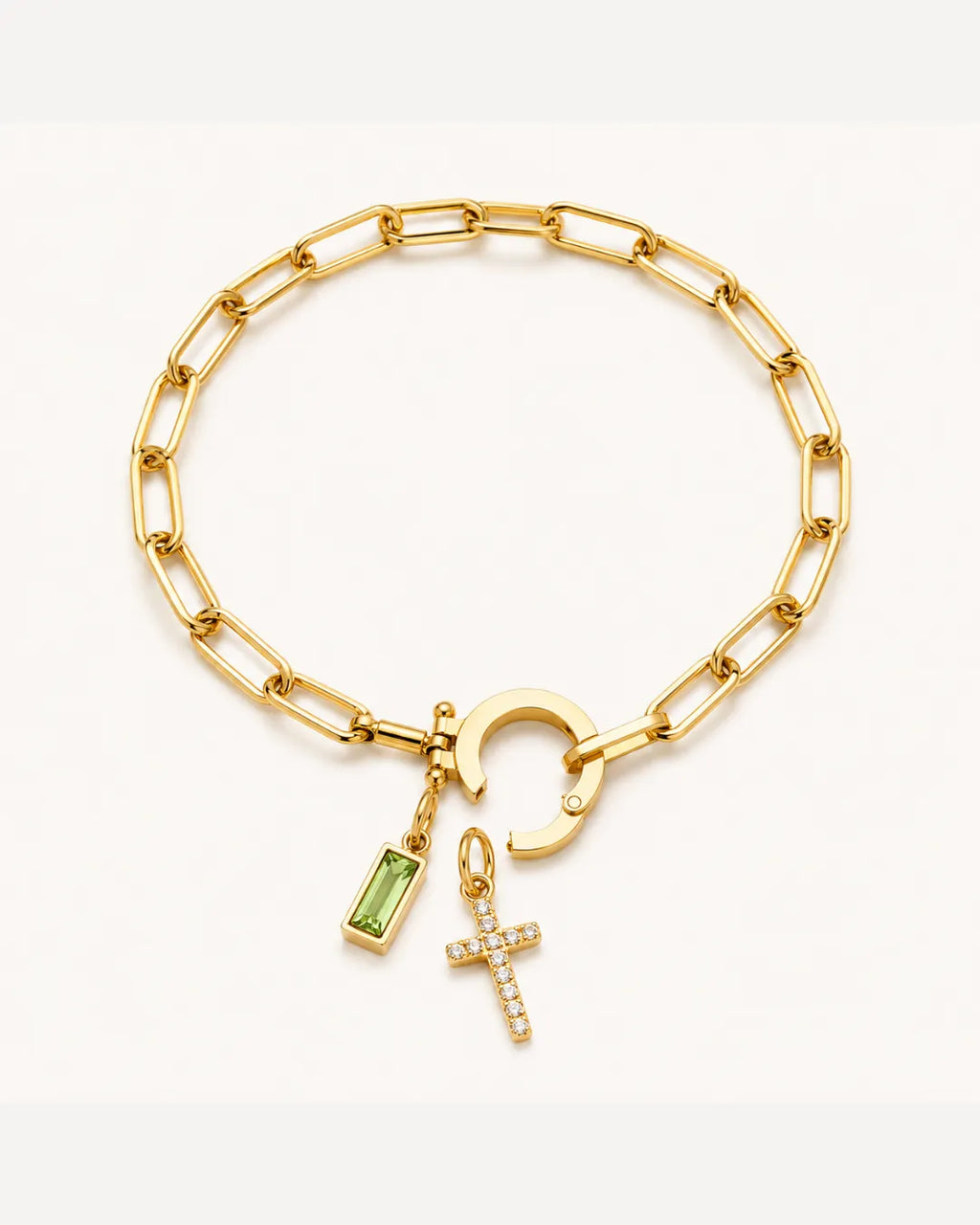 Grace Birthstone Bracelet with Cross Charm