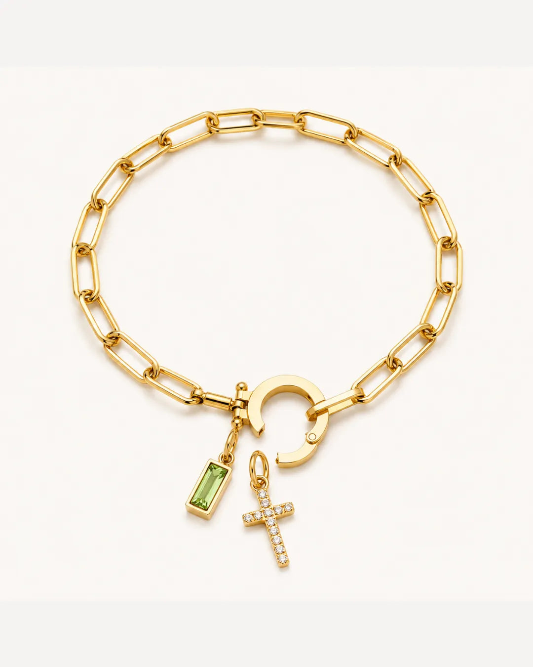 Grace Birthstone Bracelet with Cross Charm