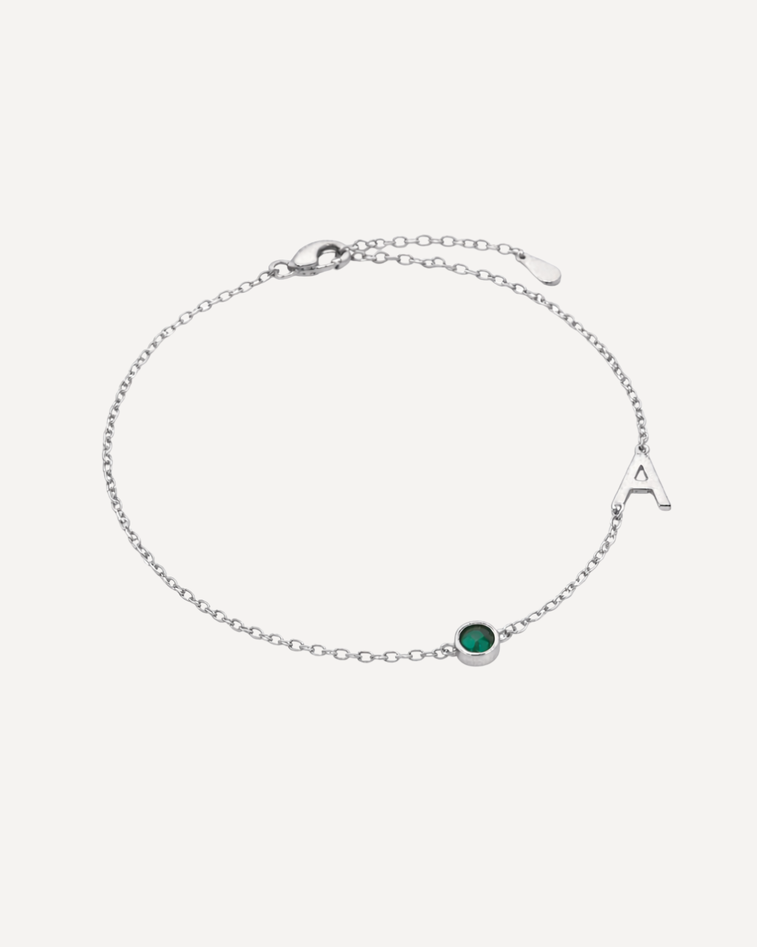 Birthstone Initial Bracelet