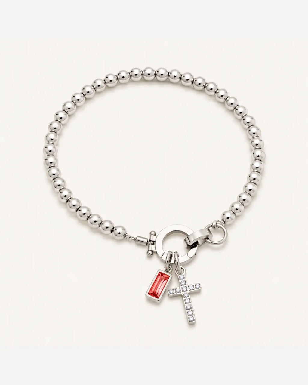 Emily Birthstone Cross Beaded Bracelet
