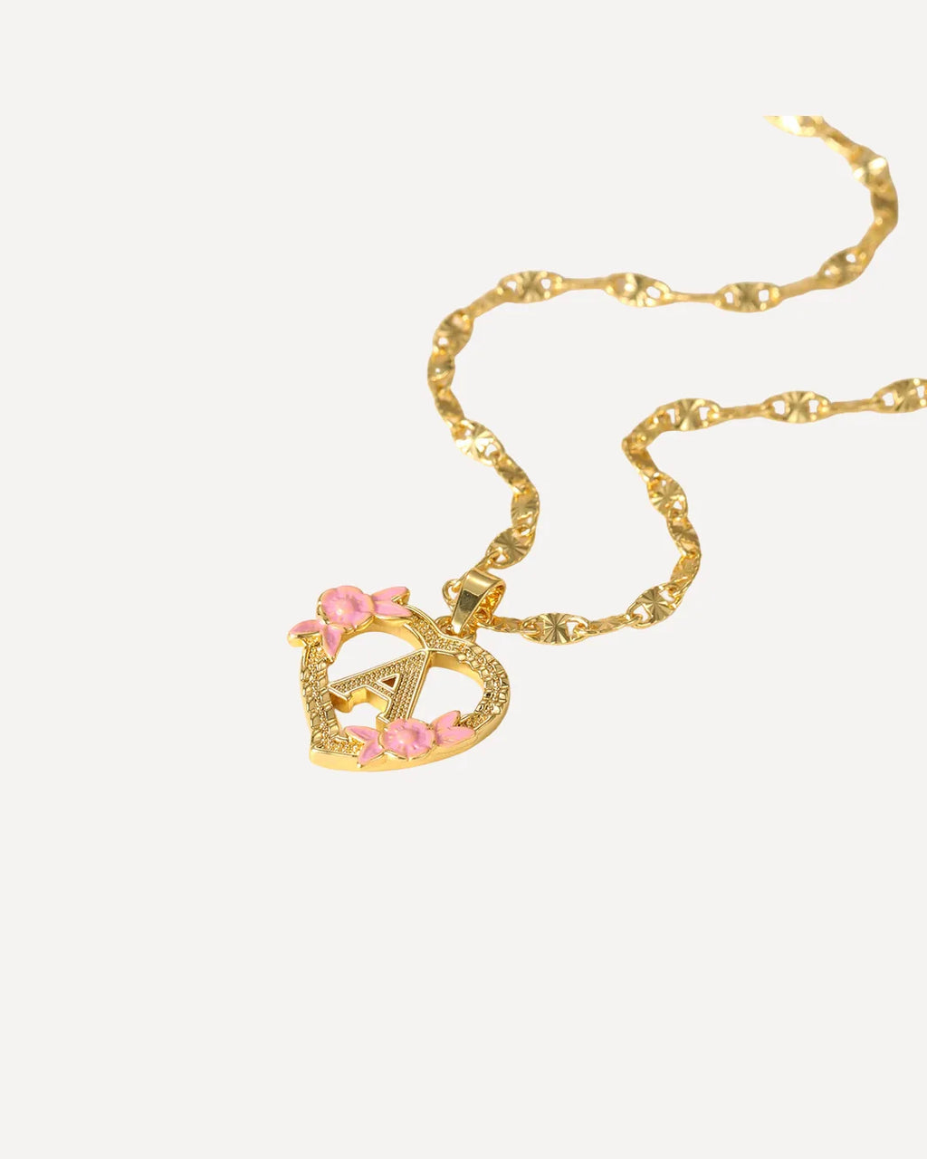Celestia Heart Initial Necklace Bloom