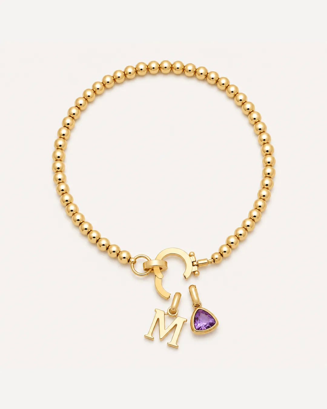 Emma Birthstone Initial Charm Bracelet