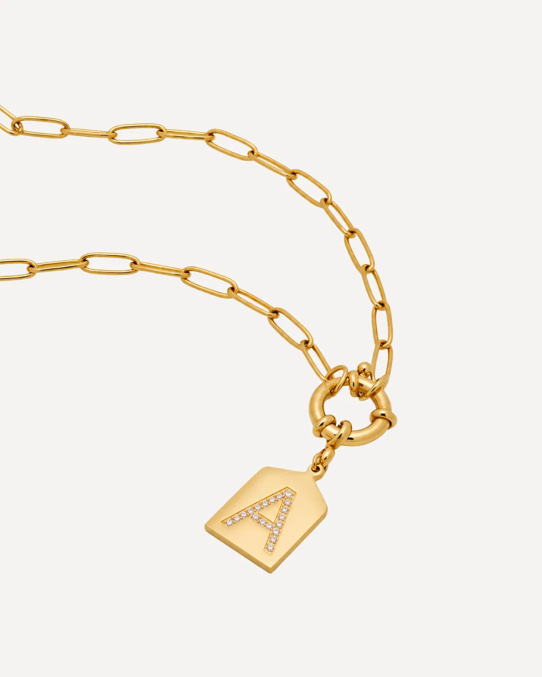 Olivia Pavè Initial Pendant Necklace
