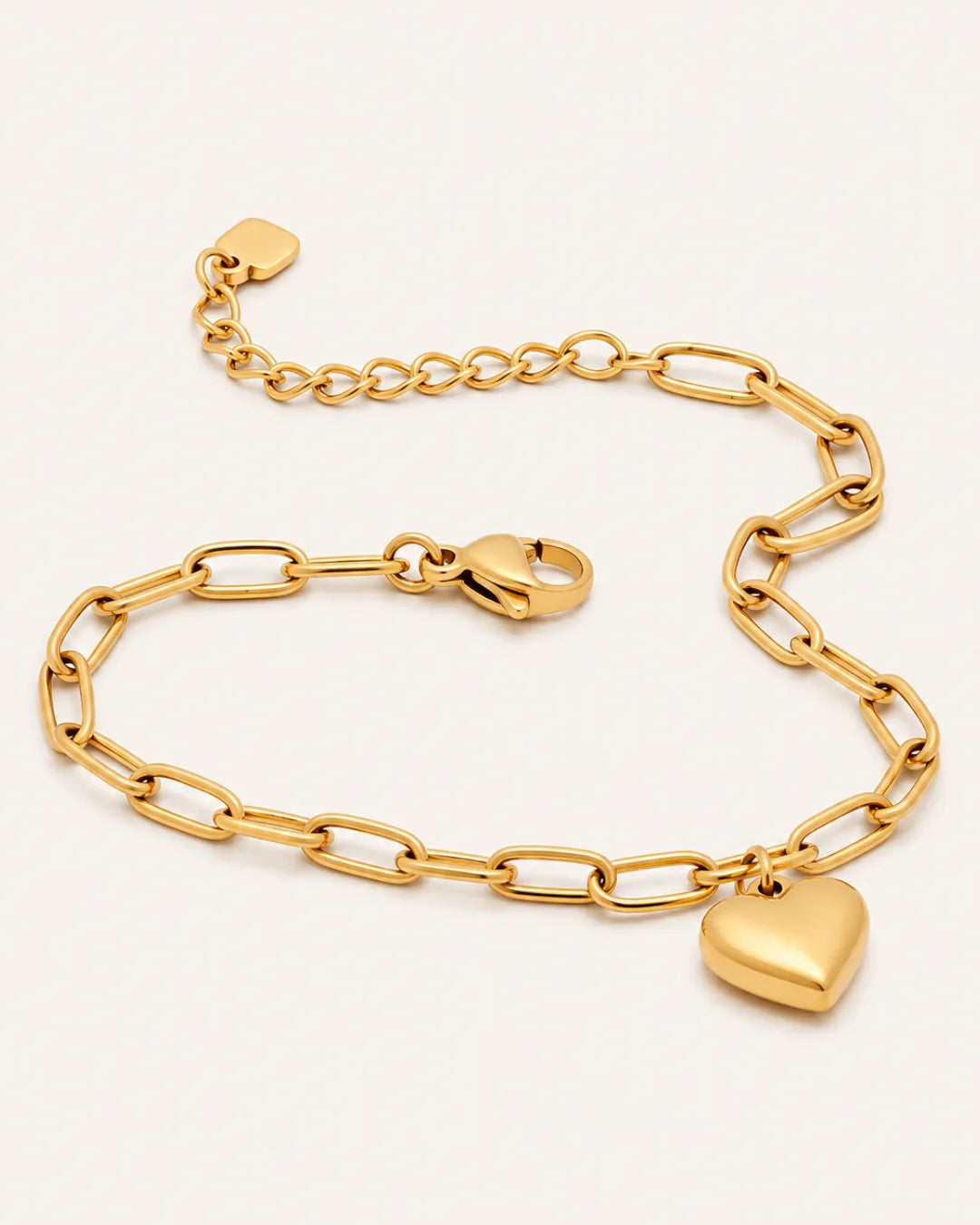 Olivia Paperclip Heart Chain Bracelet