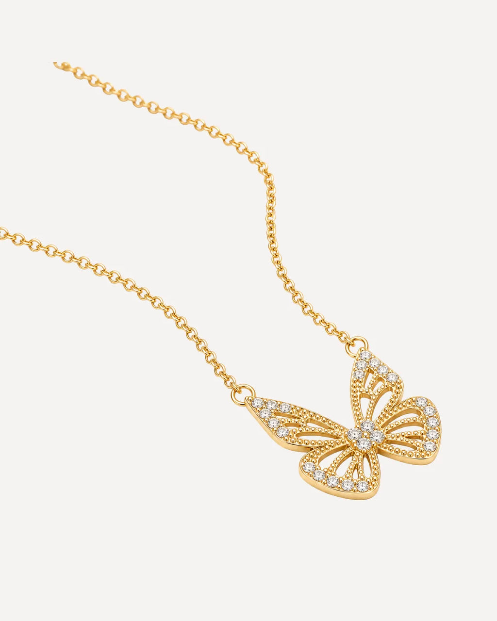 Geneva Crystal Butterfly Necklace Glow