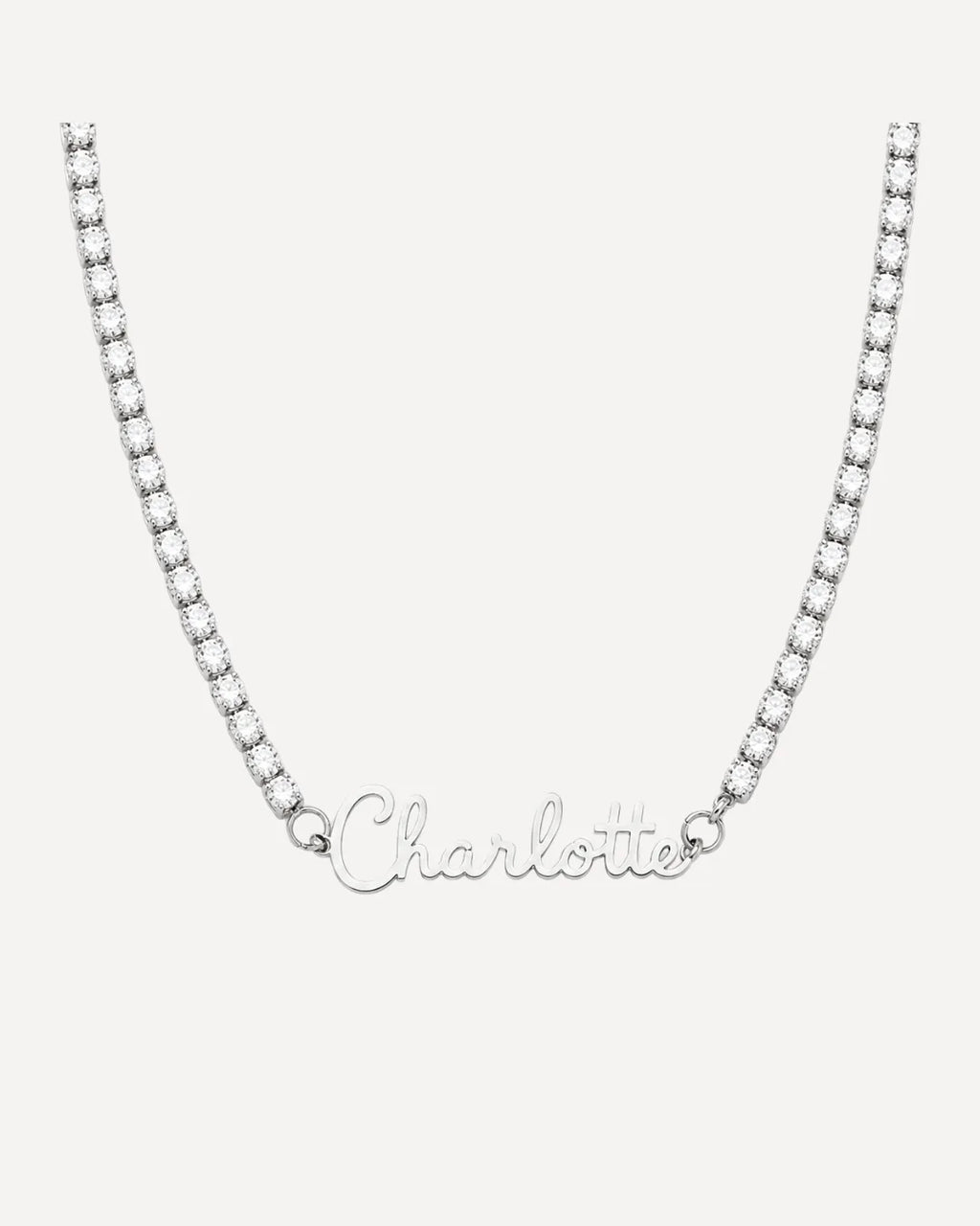 Women Tennis Necklace with Signature Name