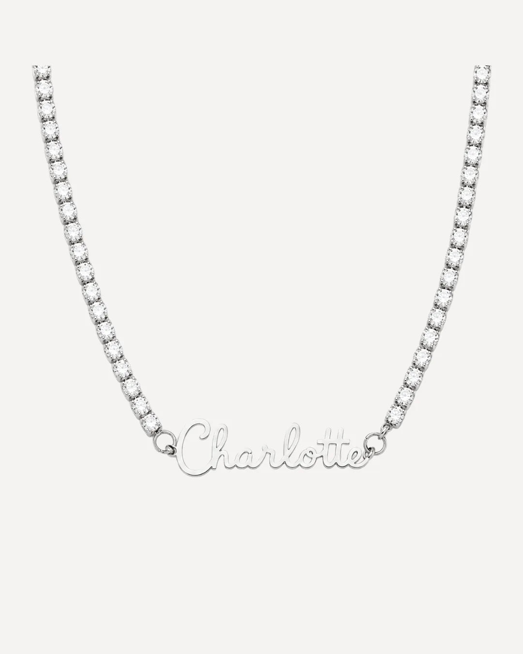 Women Tennis Necklace with Signature Name
